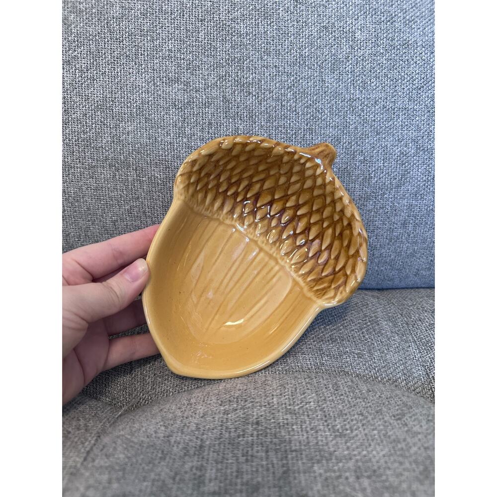 Harvest Fall Acorn smallDish,Yellow/Brown, Perfect‎ For Nuts/Candy Or Decorating